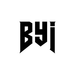 BYI letter logo design for technology company. BYI logo design black and white color combination. BYI logo, BYI vector, BYI design, BYI icon, BYI alphabet. BYI typography logo design.