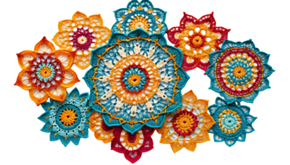  Colorful crochet lace mandala designs intricate patterns png 