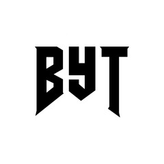 BYT letter logo design for technology company. BYT logo design black and white color combination. BYT logo, BYT vector, BYT design, BYT icon, BYT alphabet. BYT typography logo design.