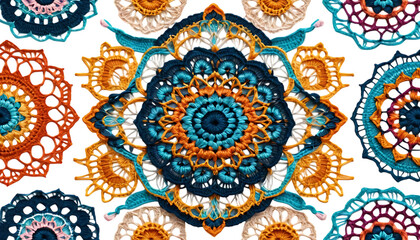  Colorful crochet lace mandala designs intricate patterns png 