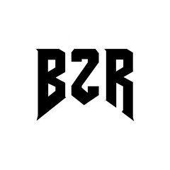 BZR letter logo design for technology company. BZR logo design black and white color combination. BZR logo, BZR vector, BZR design, BZR icon, BZR alphabet. BZR typography logo design.