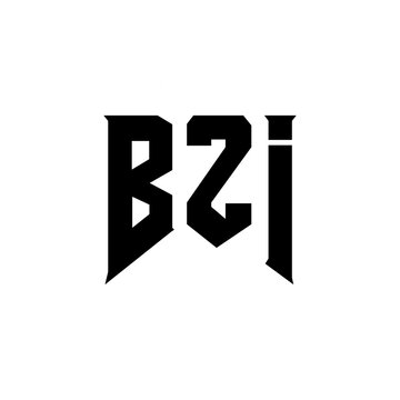 BZI letter logo design for technology company. BZI logo design black and white color combination. BZI logo, BZI vector, BZI design, BZI icon, BZI alphabet. BZI typography logo design.