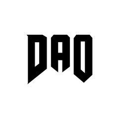 DAO letter logo design for technology company. DAO logo design black and white color combination. DAO logo, DAO vector, DAO design, DAO icon, DAO alphabet. DAO typography logo design.