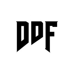 DDF letter logo design for technology company. DDF logo design black and white color combination. DDF logo, DDF vector, DDF design, DDF icon, DDF alphabet. DDF typography logo design.