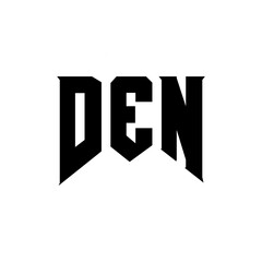 DEN letter logo design for technology company. DEN logo design black and white color combination. DEN logo, DEN vector, DEN design, DEN icon, DEN alphabet. DEN typography logo design.