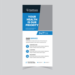 professional medical dl flyer rack card or hospital dental doctor nursing flyer poster brochure banner template design vector 