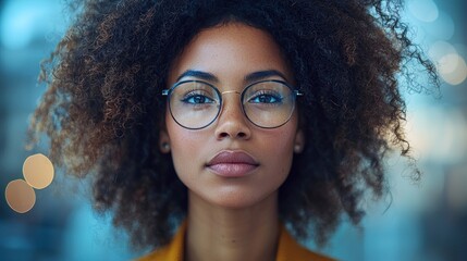 Confident woman with glasses