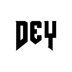 DEY letter logo design for technology company. DEY logo design black and white color combination. DEY logo, DEY vector, DEY design, DEY icon, DEY alphabet. DEY typography logo design.