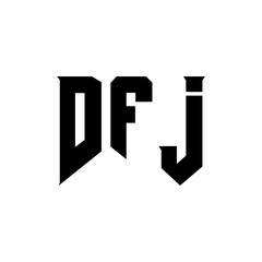 DFJ letter logo design for technology company. DFJ logo design black and white color combination. DFJ logo, DFJ vector, DFJ design, DFJ icon, DFJ alphabet. DFJ typography logo design.