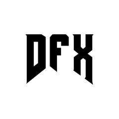 DFX letter logo design for technology company. DFX logo design black and white color combination. DFX logo, DFX vector, DFX design, DFX icon, DFX alphabet. DFX typography logo design.
