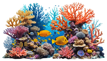  Colorful coral reefs underwater marine life vibrant ocean png 