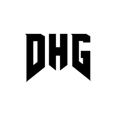 DHG letter logo design for technology company. DHG logo design black and white color combination. DHG logo, DHG vector, DHG design, DHG icon, DHG alphabet. DHG typography logo design.