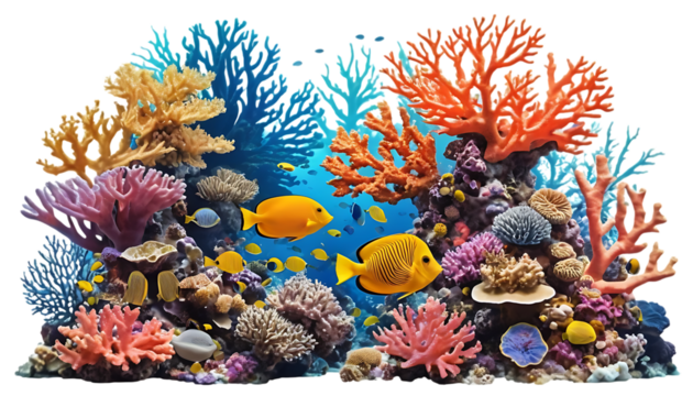  Colorful coral reefs underwater marine life vibrant ocean png 