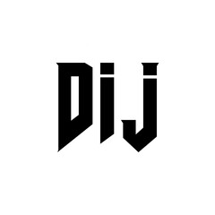 DIJ letter logo design for technology company. DIJ logo design black and white color combination. DIJ logo, DIJ vector, DIJ design, DIJ icon, DIJ alphabet. DIJ typography logo design.