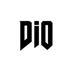 DIO letter logo design for technology company. DIO logo design black and white color combination. DIO logo, DIO vector, DIO design, DIO icon, DIO alphabet. DIO typography logo design.