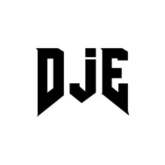 DJE letter logo design for technology company. DJE logo design black and white color combination. DJE logo, DJE vector, DJE design, DJE icon, DJE alphabet. DJE typography logo design.