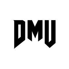 DMU letter logo design for technology company. DMU logo design black and white color combination. DMU logo, DMU vector, DMU design, DMU icon, DMU alphabet. DMU typography logo design.
