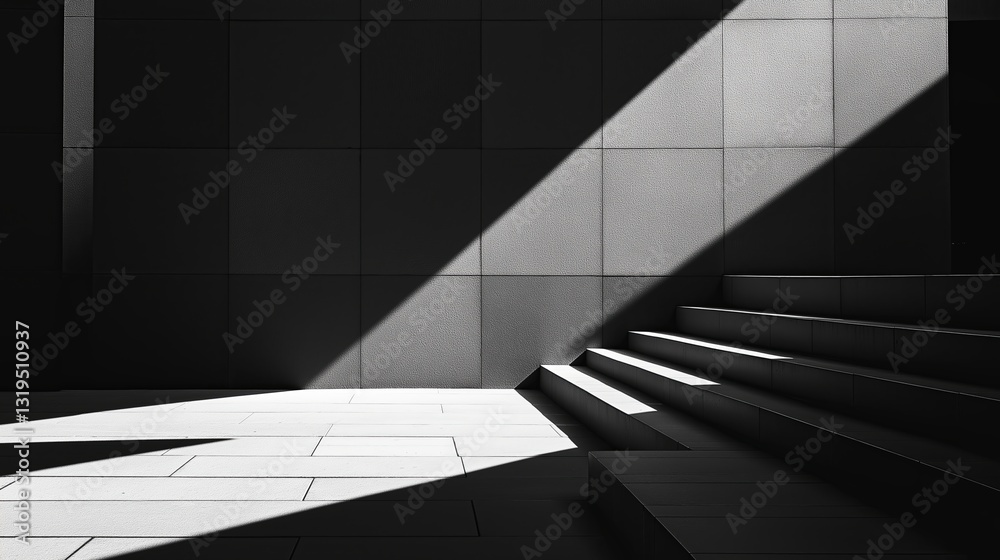 Aufkleber A minimalist composition of light and shadow, creating a sense of depth