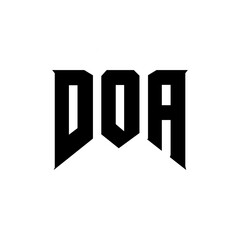 DOA letter logo design for technology company. DOA logo design black and white color combination. DOA logo, DOA vector, DOA design, DOA icon, DOA alphabet. DOA typography logo design.