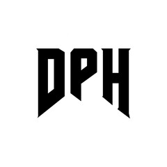 DPH letter logo design for technology company. DPH logo design black and white color combination. DPH logo, DPH vector, DPH design, DPH icon, DPH alphabet. DPH typography logo design.