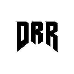 DRR letter logo design for technology company. DRR logo design black and white color combination. DRR logo, DRR vector, DRR design, DRR icon, DRR alphabet. DRR typography logo design.