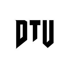 DTU letter logo design for technology company. DTU logo design black and white color combination. DTU logo, DTU vector, DTU design, DTU icon, DTU alphabet. DTU typography logo design.