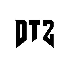DTZ letter logo design for technology company. DTZ logo design black and white color combination. DTZ logo, DTZ vector, DTZ design, DTZ icon, DTZ alphabet. DTZ typography logo design.