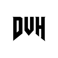 DVH letter logo design for technology company. DVH logo design black and white color combination. DVH logo, DVH vector, DVH design, DVH icon, DVH alphabet. DVH typography logo design.