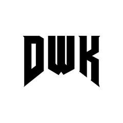DWK letter logo design for technology company. DWK logo design black and white color combination. DWK logo, DWK vector, DWK design, DWK icon, DWK alphabet. DWK typography logo design.