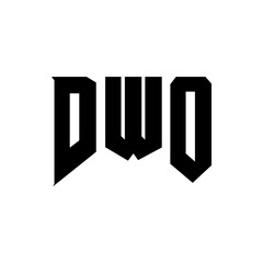 DWO letter logo design for technology company. DWO logo design black and white color combination. DWO logo, DWO vector, DWO design, DWO icon, DWO alphabet. DWO typography logo design.