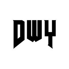 DWY letter logo design for technology company. DWY logo design black and white color combination. DWY logo, DWY vector, DWY design, DWY icon, DWY alphabet. DWY typography logo design.