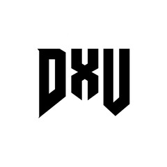 DXU letter logo design for technology company. DXU logo design black and white color combination. DXU logo, DXU vector, DXU design, DXU icon, DXU alphabet. DXU typography logo design.