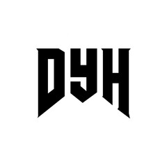 DYH letter logo design for technology company. DYH logo design black and white color combination. DYH logo, DYH vector, DYH design, DYH icon, DYH alphabet. DYH typography logo design.