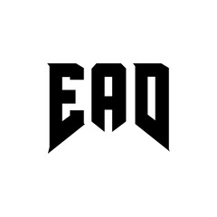 Obraz premium EAD letter logo design for technology company. EAD logo design black and white color combination. EAD logo, EAD vector, EAD design, EAD icon, EAD alphabet. EAD typography logo design.