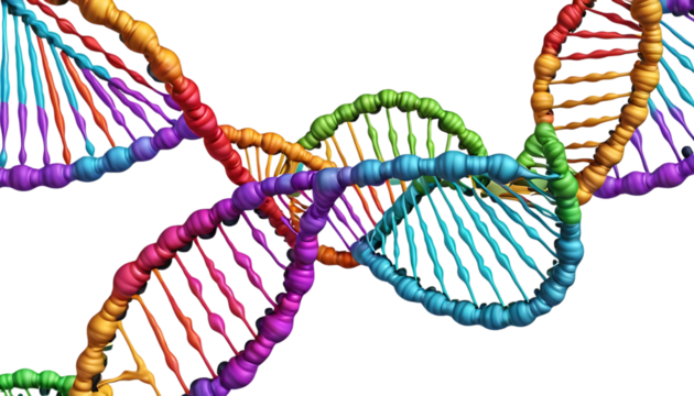  Colorful abstract DNA strands with vibrant designs detailed png 