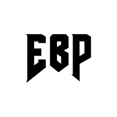 EBP letter logo design for technology company. EBP logo design black and white color combination. EBP logo, EBP vector, EBP design, EBP icon, EBP alphabet. EBP typography logo design.