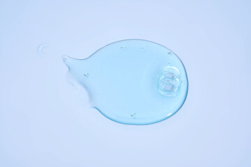 The texture of blue shampoo with bubbles.