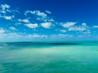 Green water at a beach on the Emerald Coast (Costa Esmeralda), El Cuyo, Yucatan, Mexico