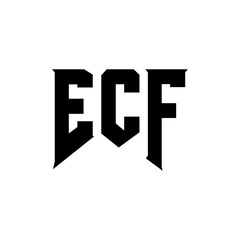 ECF letter logo design for technology company. ECF logo design black and white color combination. ECF logo, ECF vector, ECF design, ECF icon, ECF alphabet. ECF typography logo design.