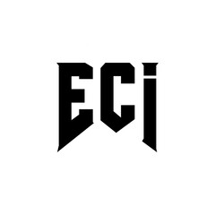 ECI letter logo design for technology company. ECI logo design black and white color combination. ECI logo, ECI vector, ECI design, ECI icon, ECI alphabet. ECI typography logo design.