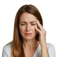 A woman with a headache