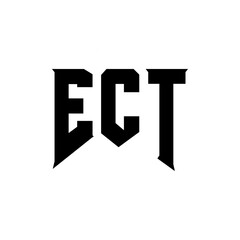 Obraz premium ECT letter logo design for technology company. ECT logo design black and white color combination. ECT logo, ECT vector, ECT design, ECT icon, ECT alphabet. ECT typography logo design.