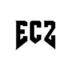 ECZ letter logo design for technology company. ECZ logo design black and white color combination. ECZ logo, ECZ vector, ECZ design, ECZ icon, ECZ alphabet. ECZ typography logo design.