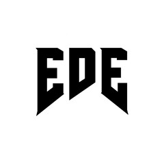 EDE letter logo design for technology company. EDE logo design black and white color combination. EDE logo, EDE vector, EDE design, EDE icon, EDE alphabet. EDE typography logo design.