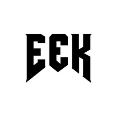 EEK letter logo design for technology company. EEK logo design black and white color combination. EEK logo, EEK vector, EEK design, EEK icon, EEK alphabet. EEK typography logo design.