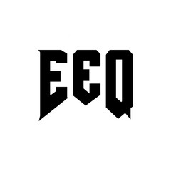 EEQ letter logo design for technology company. EEQ logo design black and white color combination. EEQ logo, EEQ vector, EEQ design, EEQ icon, EEQ alphabet. EEQ typography logo design.