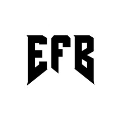 EFB letter logo design for technology company. EFB logo design black and white color combination. EFB logo, EFB vector, EFB design, EFB icon, EFB alphabet. EFB typography logo design.