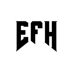 EFH letter logo design for technology company. EFH logo design black and white color combination. EFH logo, EFH vector, EFH design, EFH icon, EFH alphabet. EFH typography logo design.