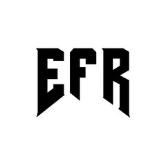 EFR letter logo design for technology company. EFR logo design black and white color combination. EFR logo, EFR vector, EFR design, EFR icon, EFR alphabet. EFR typography logo design.