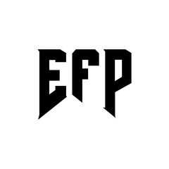 EFP letter logo design for technology company. EFP logo design black and white color combination. EFP logo, EFP vector, EFP design, EFP icon, EFP alphabet. EFP typography logo design.